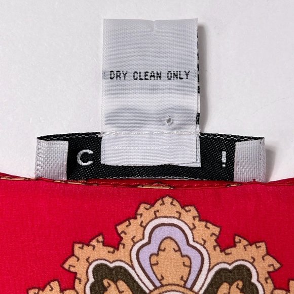 CAbi Silk Red Paisley Kimono Tie Front V Neck Short Flutter Sleeve Top Small EUC - Picture 7 of 7